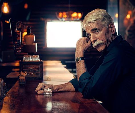 Art Streiber on Instagram: “And the result…? Oscar Nominee Sam Elliott for Vanity Fair.  Mr. Elliott is sitting at the bar at Big Foot Lodge West with a glass of…” Sam Elliott Pictures, Sam Elliot, George Hamilton, Youtube Red, Mahershala Ali, Sam Elliott, American Photography, American Photo, Tom Selleck