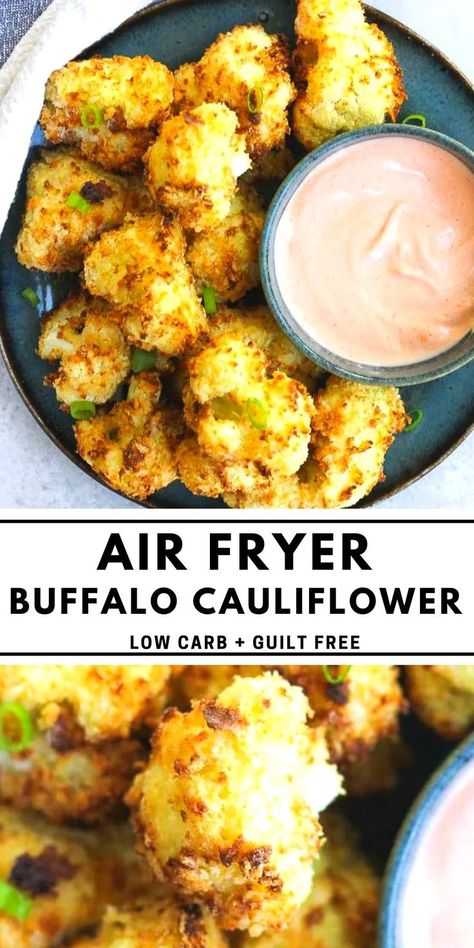 Cauliflower Buffalo Bites, Air Fryer Buffalo Cauliflower, Buffalo Bites, Air Fryer Recipes Breakfast, Maple Recipes, The Best Air Fryer, Buffalo Cauliflower Bites, Best Air Fryer, Buffalo Cauliflower