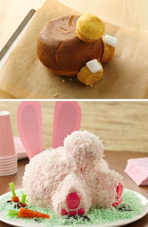 Bunny Butt Cake...can't wait to make this! Rug Rats, Baking Breads, Easter Stuff, Food Decor, Easter Goodies, Bunny Birthday, Bunny Cake, Kids Food, Easter Time