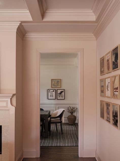 #BringingItalytoSpain — mitzi maynard Pink Hallway, Setting Plaster, Light Pink Walls, 2024 Bedroom, Colour Wall, Hall Ideas, Ceiling Trim, Plaster Paint, Kid Rooms