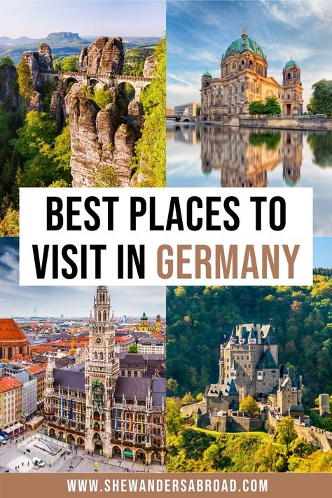 From beautiful small towns to peaceful countrysides, fairytale castles and lively cities, here are the absolute best places to add to your Germany bucket list. | Germany travel tips | Best places in Germany | Best places to visit in Germany | Prettiest places in Germany | What to do in Germany | Germany travel guide | Bucket list locations in Germany | Things to do in Germany | Germany places to visit | Best cities in Germany | Berlin | Frankfurt | Germany castles | Black Forest | Cologne Germany Best Places To Visit, Places To Visit In Germany Bucket Lists, Visit Germany Bucket List, Things To Do In Germany Bucket Lists, Best Places In Germany, Travel Germany Beautiful Places, Germany Things To Do, Things To Buy In Germany, Places To Travel In Germany