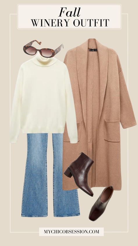 10 Fall Winery Outfits: What to Wear to the Vineyard - MY CHIC OBSESSION Classic Country Outfits, Napa In December Outfits, Napa Valley Winter Outfit, Fall Winery Outfits Plus Size, Winter Winery Fashion, Vineyard Outfit Winter, Napa Valley Outfit Winter, Napa Valley Outfit Fall, Winery Outfit Winter