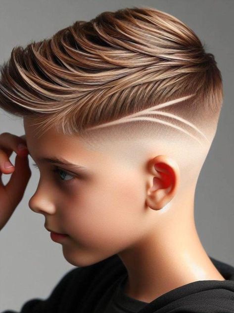 Hairstyles Lines Men, Simple Hair Designs For Boys, Boys Hair Styles Kids, Hairstyle For Boys Kids, Boys Haircut Designs Lines, Sonic Haircut, Fades For Boys, Hair Styles For Kids Boys, Boys Haircut With Lines