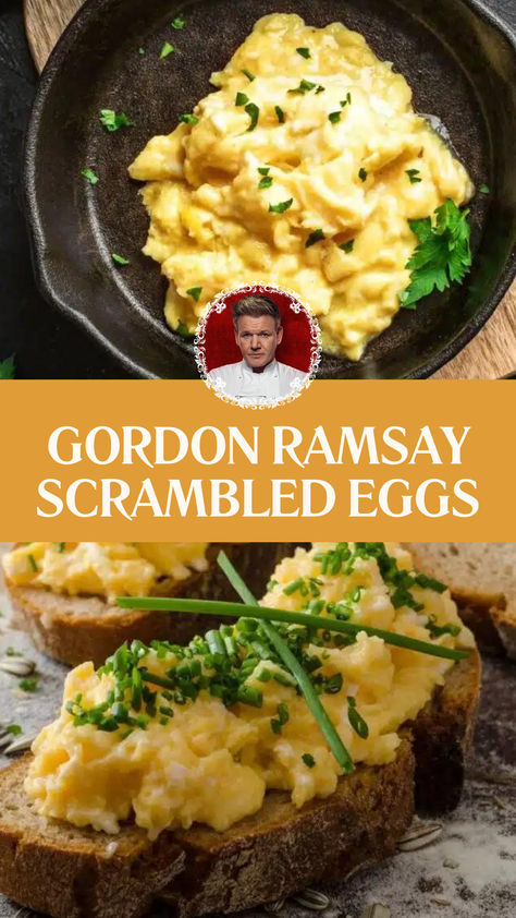 Gordon Ramsay Scrambled Eggs Ham And Cheese Scrambled Eggs, Gourmet Scrambled Eggs, English Scrambled Eggs, Large Batch Scrambled Eggs, Fancy Scrambled Eggs, Scrambled Egg Ideas, Chef Gordon Ramsay Recipes, Fancy Egg Breakfast, Chef Ramsey Recipes