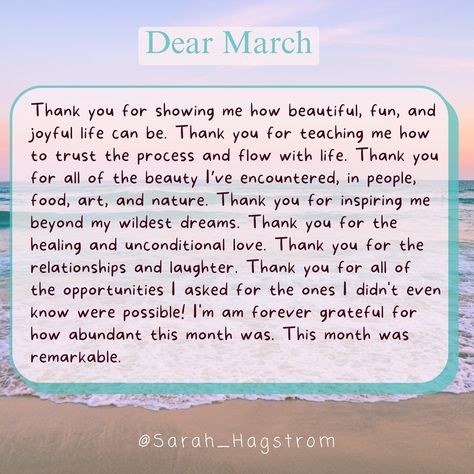 One of my favorite manifestation methods is writing as if. A new month is a great way to practice this. Simply write a letter to March as if everything you desire has already occurred. You can get specific or focus on the essence, as I did in this letter. The key is to feel the feelings as if you’re really experiencing this. 💖Let me know if you’ll try this, feel free to tag me in your letters. I’d love to see. Things I’ve manifested over the years with this manifestation method: ✨A... Love Letter Manifestation Method, Spiritual Business, Trust The Process, Forever Grateful, New Month, Unconditional Love, Coaching Business, How Beautiful, Inspire Me