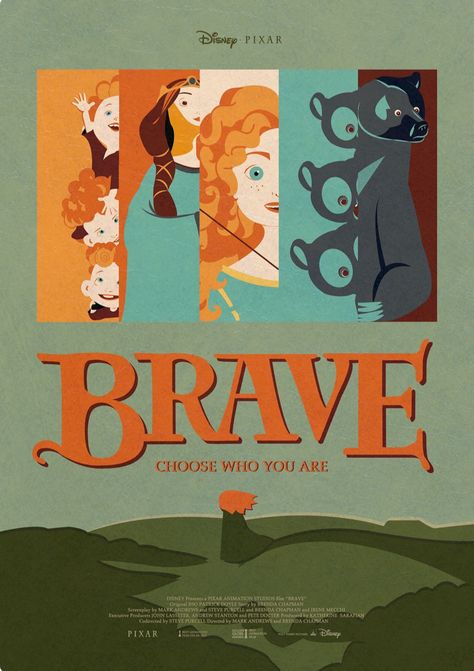 Brave Disney Movie, Brave Disney, Brave Merida, Disney Brave, Disney Pixar Movies, Movie Poster Wall, Minimal Movie Posters, Minimal Poster, The Good Dinosaur