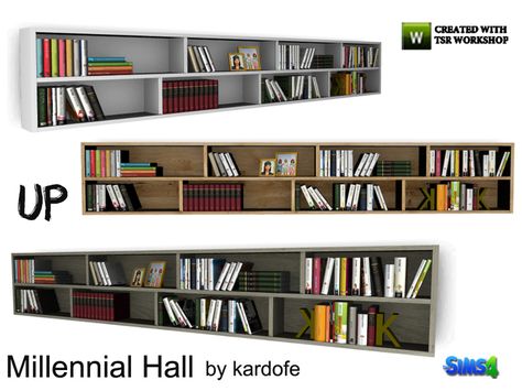 Bookstore with DM shelves, with many books and support sets to put what you want too, in three color options, this is hung in the highest part of the wall Found in TSR Category 'Sims 4 Bookshelves' Sims 4 Cc Bookshelves, Bookshelves Sims 4 Cc, Bookcase Sims 4 Cc, Short Bookshelf, Sims Furniture, Low Bookshelves, Etagere Cube, Sims Medieval, Die Sims 4