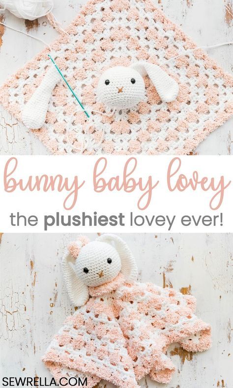 Amigurumi Easy, Bunny Lovey, Lovey Pattern, Crochet Lovey, Crochet For Baby, Lovey Blanket, Baby Lovey, Trendy Crochet, Crochet Bunny