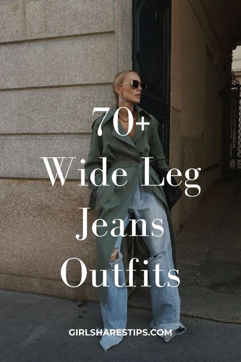 Wide Jeans Outfit Casual, Oversized Jean Outfit, Chic Wide Leg Jeans Outfit, Wide Leg Grey Jeans Outfit, Styling Wide Leg Jeans Casual, Casual Going Out Outfit Night Winter, Wide Fit Jeans Outfit, Wide Leg Jeans Outfit Fall 2024, Summer Jeans Outfit Casual Classy 2024