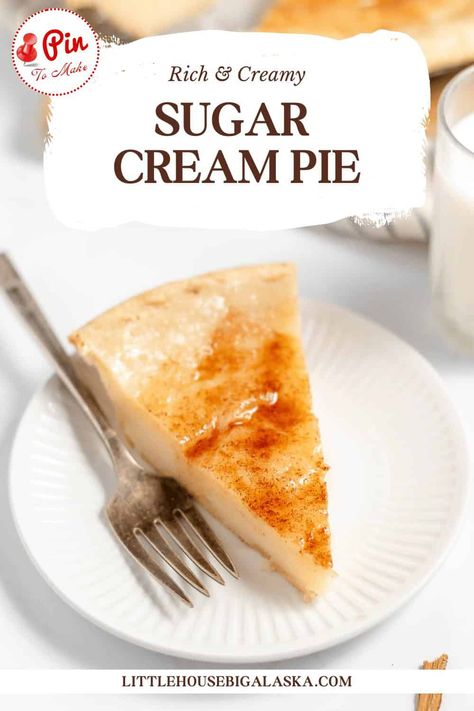 Discover the rich, creamy flavor of Indiana's classic sugar cream pie. This easy recipe features a luscious filling made from sugar, cream, and vanilla in a flaky crust. Perfect for any occasion! Amish Sugar Cream Pie, Vanilla Cream Pie Recipes, Sugar Cream Pie Indiana, Wicks Sugar Cream Pie Recipe, Sugar Pie Recipe, Sugar Cream Pie Recipe, Brown Sugar Pie, 2024 Holidays, Sugar Cream Pie