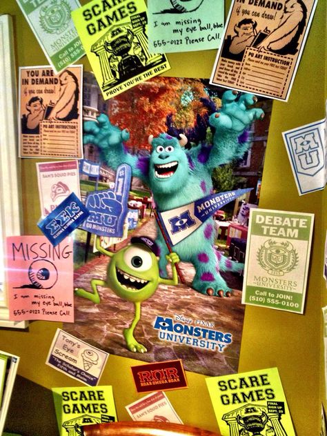 Monsters University Scare Games Flyer, Monsters University Poster, Monsters University Aesthetic, Monsters University Decorations, Monsters University Wallpaper, Monsters Inc Wallpaper, Monsters Inc Room, Monster University Birthday, Pixar Quotes