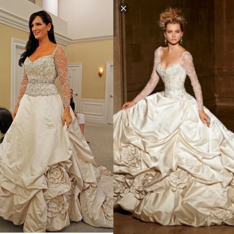 Eve of Milady - TLC Say Yes to the Dress #SYTTD sleeves!!! Angle on shoulder Eve Of Milady Wedding Dresses, Elopement Dresses, Eve Of Milady, Pregnant Bride, 20 Wedding Anniversary, Say Yes To The Dress, Dress Couture, Elopement Dress, Wedding Dress Couture