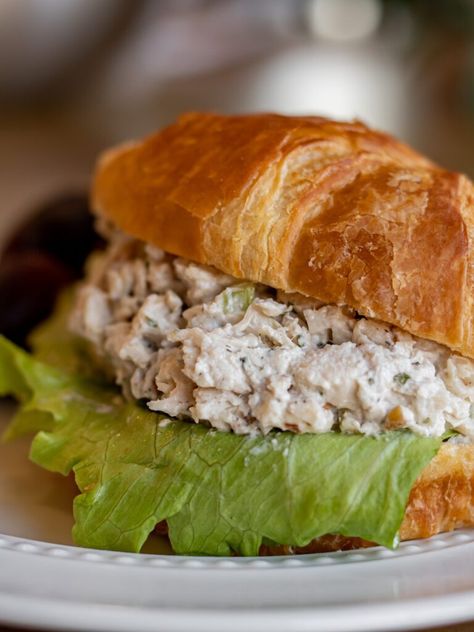 Tarragon Chicken Salad Recipe - NC Eat & Play Savory Chicken Salad Recipe, Roast Chicken Salad, Easy Chicken Salad Sandwich, Tarragon Chicken Salad, Leftover Roast Chicken, Salad With Grapes, Best Chicken Salad Recipe, Dill Chicken, Tarragon Chicken