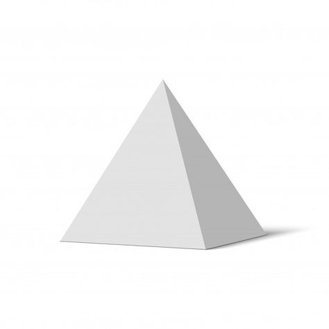 White pyramid with shadow. | Premium Vector #Freepik #vector #geometric #paper #box #triangle Pyramid Shaped Objects, Pyramid Drawing, Pyramid Graphic, White Pyramid, Paper Triangle, 3d Pyramid, Cd Project, 3d Triangle, Shadow Drawing