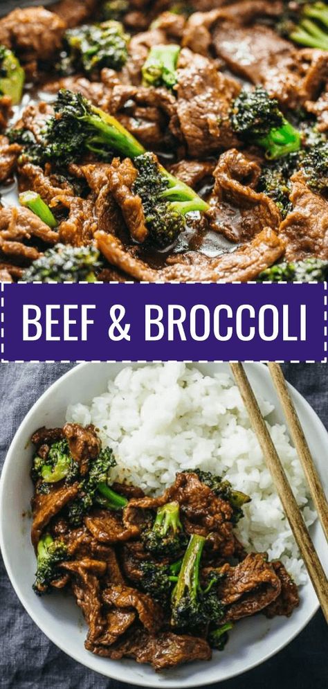 This beef and broccoli recipe is CRAZY GOOD. It’s so easy and quick to make this authentic Chinese stir fry using flank steak seared on a skillet or wok. The sauce is simple to make and not spicy -- all you need are soy sauce, brown sugar, and corn starch. This recipe for two yields the best beef and broccoli bowl that you can pair with rice for a gluten free dinner. Perfect when you have Asian takeout cravings for Panda Express or PF Changs. #beef #recipe #dinner via @savory.tooth Beef With Broccoli Recipe, Broccoli Bowl, Beef And Broccoli Recipe, Easy Beef And Broccoli, Crockpot Recipes Beef Stew, Chinese Stir Fry, Pf Changs, Beef Stew Crockpot, Mapo Tofu