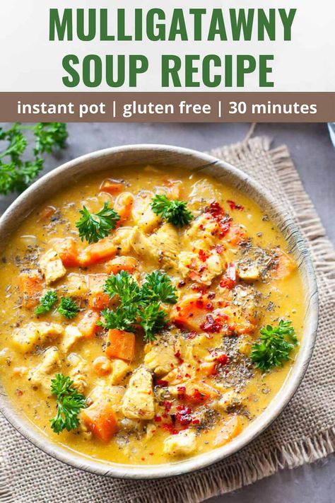 Mulligatawny Soup Recipe, Soup Crock Pot, Mulligatawny Soup, Chicken Curry Soup, Indian Soup, Curry Soup, Instant Pot Soup, Chicken Soup Recipes, Easy Soups