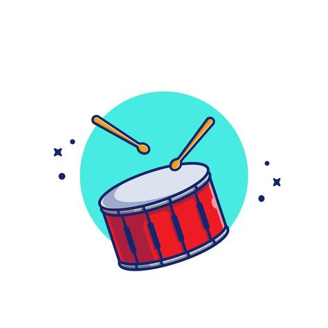 Drum Drawing, Indian Musical Instruments, Rock Fest, Illustration Music, Music Cartoon, Festival Background, Vector Icons Illustration, Music Instrument, Cartoon Icons