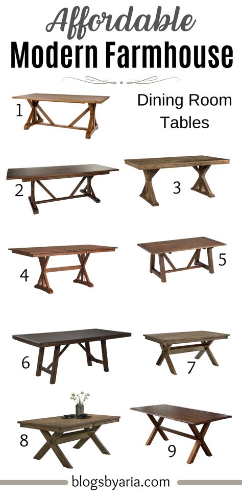 Affordable Modern Farmhouse Dining Tables Under $900 - Blogs by Aria Farmhouse Table And Chairs Dining Room, Farmhouse Extendable Dining Table, Modern Farmhouse Kitchen Table Ideas, Modern Farmhouse Dining Tables, Dining Room Inspiration Modern Farmhouse, Modern Farmhouse Kitchen Tables, Modern Farmhouse Dinner Table, Amazon Dining Table, Modern Farmhouse Dining Room Ideas