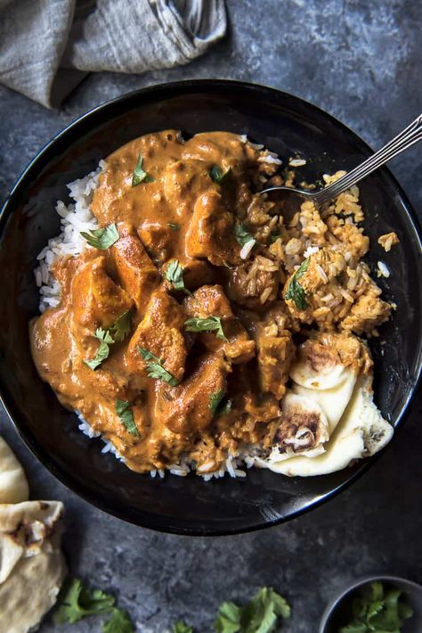 Skip the takeout and whip up this easy Chicken Tikka Masala on your stovetop at home - perfect for mopping up with a batch of naan bread on a cool night! Easy Chicken Tikka Masala, Saucy Chicken, Yogurt Marinated Chicken, Curry Recipes Indian, Cool Night, Creamy Tomato Sauce, Chicken Tikka Masala, Naan Bread, Indian Curry