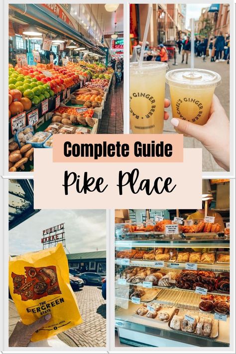 Guide to Seattle Pike Place Market Aesthetic Farmers Market, Seattle Christmas, Visiting Seattle, Seattle Travel Guide, Market Aesthetic, Seattle Vacation, Washington Vacation, Pike Place Market Seattle, West Coast Travel