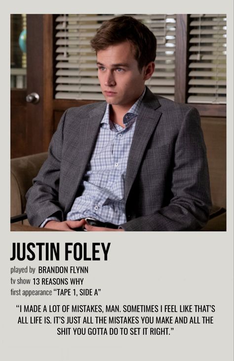 minimal polaroid character poster for justin foley from 13 reasons why 13 Reasons Why Polaroid Poster, 13 Reasons Why Justin Foley, Justin Foley Aesthetic, 13 Reasons Why Characters, 13 Reasons Why Justin, 13 Reasons Why Poster, Justin 13 Reasons Why, 13 Reasons Why Aesthetic, 13 Reasons Why Reasons