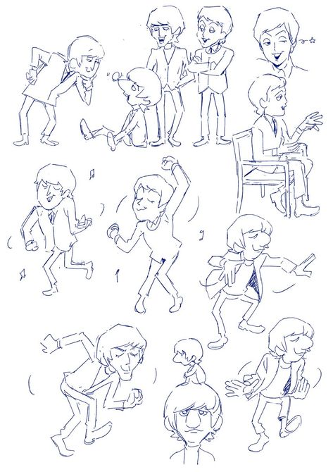 Beatles Cartoon Art, How To Draw The Beatles, Paul Mccartney Fanart, The Beatles Drawing, The Beatles Fanart, The Beatles Cartoon, Beatles Fan Art, Beatles Cartoon, Personajes Studio Ghibli