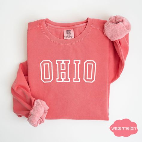 Ohio Sweatshirt, Ohio State Shirt, Ohio Crewneck, Comfort Colors Unisex Sweatshirt, Ohio State Sweater,Christmas Sweatshirt State  Mom Gift  High-quality, stylish pieces and comfortable t-shirts and sweatshirts! Our collection is crafted from premium materials, ensuring a perfect blend of quality and comfort. For our sweatshirts, we use a mix of cotton and polyester, while our t-shirts are available in 100% cotton or a luxurious blend of ringspun cotton and polyester. Important Note: Please refe Ohio State Sweater, Ohio Sweatshirt, Ohio State Shirts, December 24th, Sweater Christmas, Ohio State, Size Charts, Christmas Sweatshirts, Mom Gift