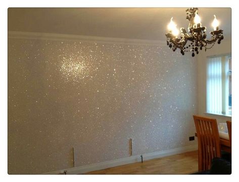 3d Wallpaper White, Glitter Accent Wall, Glitter Floor, Glitter Bedroom, Glitter Room, Glitter Paint For Walls, Interior Wall Paint, Glitter Wall, Gold Home Decor