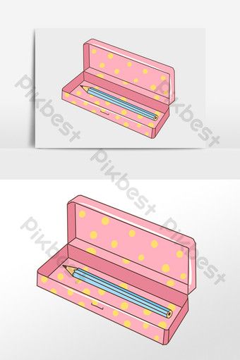 Pencil Box Drawing, Illustration Student, Box Drawing, Image File Formats, Powerpoint Word, Drawing Cartoon, Pencil Boxes, School Project, Pencil Illustration