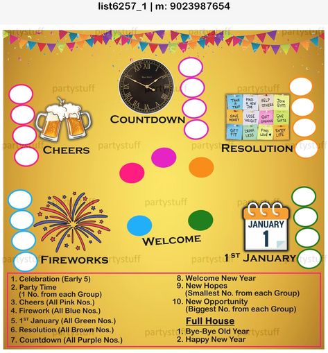 Page 4 of Theme Tambola Housie Tickets, Paper Games, Kitty Party Props Trip Countdown, Holi Theme, Ladies Kitty Party Games, Tambola Tickets, Kitty Party Themes, Tambola Game, Welcome New Year, New Year's Games, Masquerade Theme