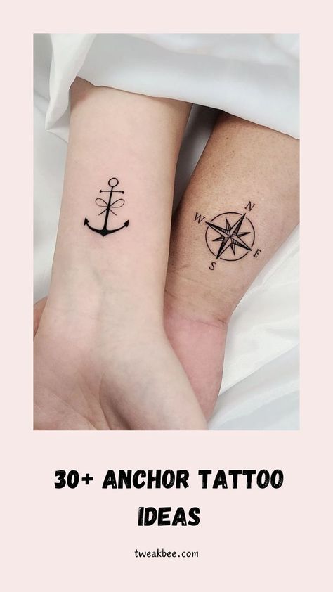 Anchor Tattoo Fine Line Anchor Tattoos For Women, Anchor And Compass Tattoo Women, Simple Anchor Tattoo Design, Nautical Map Tattoo Design, Fine Line Anchor Tattoo, Minimalist Anchor Tattoo, Cruise Tattoo Ideas, Anchor Tattoos For Women, Simple Anchor Tattoo