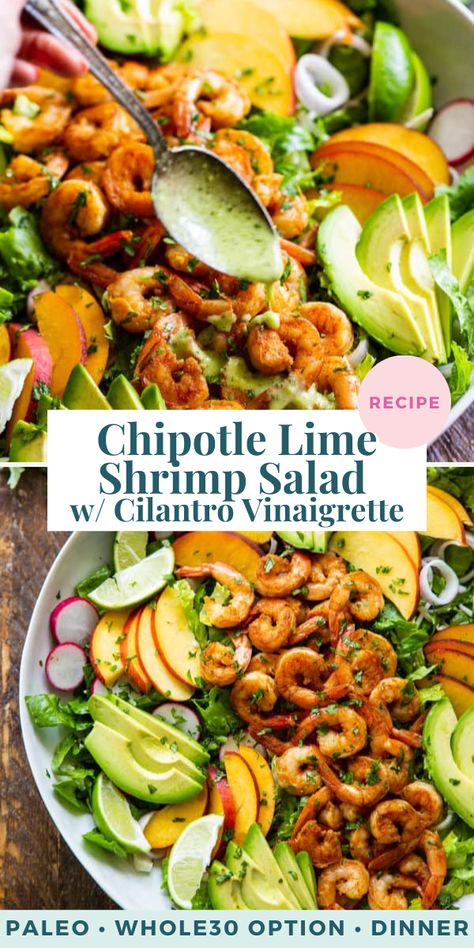 Seafood Clean Eating Recipes, Chicken And Shrimp Salad, Healthy Shrimp Dishes, Shrimp With Salad, Shrimp Dinner Salad, Healthy Tropical Recipes, Healthy Lunch With Shrimp, Salad Shrimp Recipes Healthy, Shrimp Summer Salad