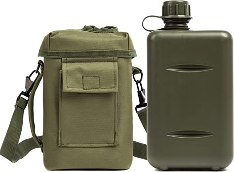 Amazon.com: Mountain Land Military Canteen Square Water Bottle PE Insulated Camouflage Bag Carrier Cover 2L Capacity Portable Water Bottle Tactical Bottle Pouch with Adjustable Shoulder Strap Travelling Green 2L : Sports & Outdoors Tactical Water Bottle, Camping Water Bottle, Tactical Bags, Square Water Bottle, Canteen Water Bottle, Hunger Games Dr, Mountain Land, Twd Oc, Molle Straps