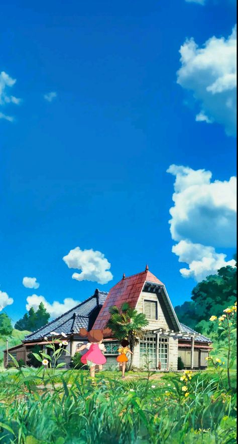 Ghibli Sky, My Neighbor Totoro Wallpaper, Totoro Wallpaper, Studio Ghibli Poster, Studio Ghibli Background, Studio Ghibli Fanart, Beau Film, Ghibli Artwork, Scenery Background