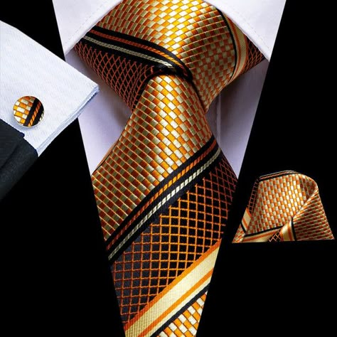 Sophisticated Gentlemen's Silk Neckties collection offers a wide range of colors and patterns to elevate your formal look. Made from the finest materials, our silk neckties are the perfect finishing touch for any occasion. Shop now and add a touch of sophistication to your wardrobe. Blue Necktie, Ties Mens Fashion, Necktie Set, Mens Silk Ties, Fashion Suits For Men, Cufflink Set, Sharp Dressed Man, Yellow Plaid, Outfit Look