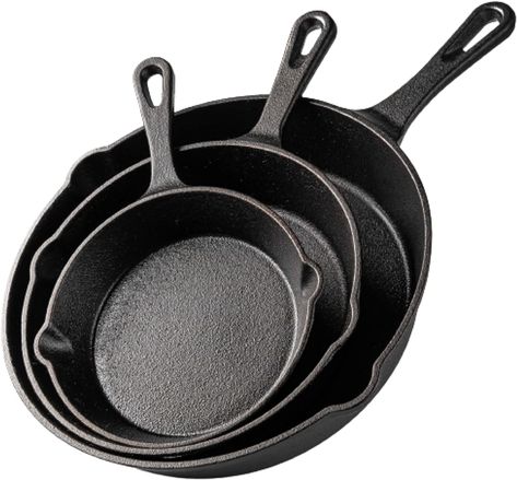 PRECISE HEAT DISTRIBUTION: Our cast #iron skillets have a #smooth finish to help provide even heat distribution for improved #cooking and #frying, even on #grills, #stoves or induction #cooktops. Small Cast Iron Skillet, Pan Fry Steak, Safest Cookware, Cast Iron Cookware Set, Cast Iron Frying Pan, Skillet Pan, Cooking Bacon, Induction Cooking, Fry Pan Set