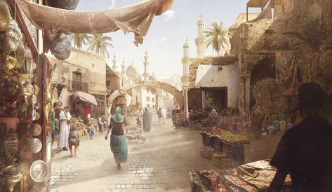 Market Concept Art, Ancient Middle East, Game Level Design, Stop Animal Cruelty, Fantasy City, Matte Painting, Fantasy Inspiration, Ancient Rome, Fantasy Landscape