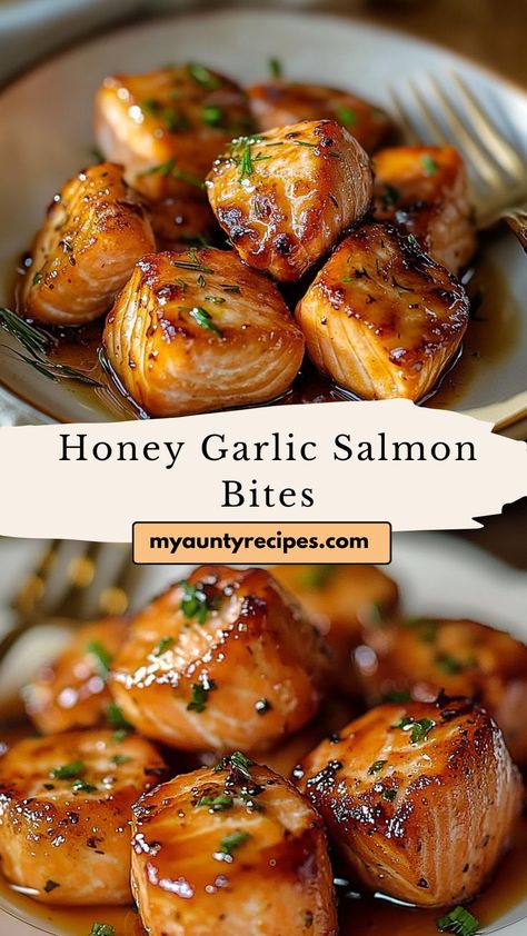 Perfect for winter meals dinners, these Honey Garlic Salmon Bites are sweet, savory, and utterly delicious. Serve them as an appetizer or main dish for your Friendsgiving dinner recipe lineup. Salmon For Picky Eaters, Salmon Bite Recipes Air Fryer, Honey Chili Salmon, Gluten Free Seafood Appetizers, Recipes With Salmon Dinners, Cold Salmon Appetizers, Asian Salmon Air Fryer Recipes, Salmon Bites Baked, Salmon Winter Recipes