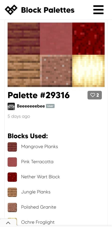 Minecraft Mangrove Color Pallet, Mangrove Block Palette, Mangrove Color Palette Minecraft, Cherry Wood Palette Minecraft, Mangrove Pallete Minecraft, Cherry Wood Color Palette Minecraft, Mangrove Block Palette Minecraft, Minecraft Pallets Mangrove, Minecraft Block Palette Mangrove