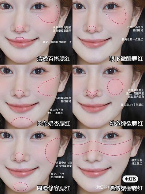 Blush Makeup Tutorial, Blush Placement, Makeup Tuts, Funny Face Photo, Photo Funny, Simple Makeup Tips, Makeup Face Charts, Korean Eye Makeup, Makeup Accesories