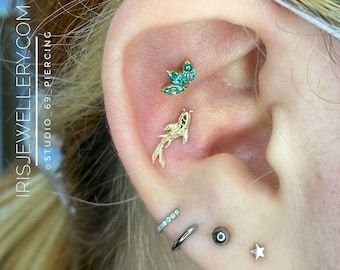 Koi Fish Jewelry, Piercing Aesthetic, Conch Piercings, Flat Piercing, Lobe Piercings, Hinged Ring, Buddha Jewelry, Fish Jewelry, Lobe Piercing