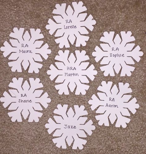 #reslife #doordecs #ra #snowflake Winter Door Tags Ra, Winter Door Decs Ra, Doordecs Ra, Winter Door Decs, Resident Assistant Door Decs, Res Life Door Decs, Ra Decorations, Ra Door Tags, Snowflake Door