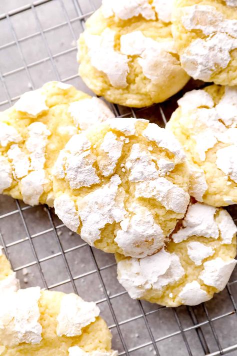 Gooey Butter Cookies - The Cookie Rookie® Gooey Butter Cake Cookies, Butter Cake Cookies, Strawberry Cake Filling, Gooey Butter Cookies, Whiskey Cake, Lemon Crinkle Cookies, Gooey Butter, The Cookie Rookie, Cookie Rookie