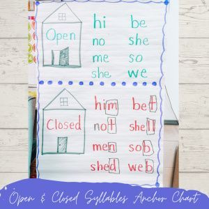 Open Syllables Anchor Chart, Syllable Types Anchor Chart, Og Phonics, Vowel Anchor Chart, Open And Closed Syllables, Anchor Charts First Grade, Teaching Syllables, Syllables Activities, Closed Syllables