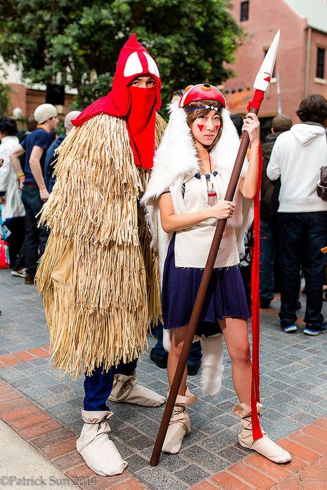 Princess Mononoke #KatsuCon2014 Princess Mononoke Couple Costume, Princess Mononoke Costume, San Cosplay, Princess Mononoke Cosplay, Mononoke Hime, Sans Cosplay, Cosplay Couple, Couples Cosplay, Couple Cosplay