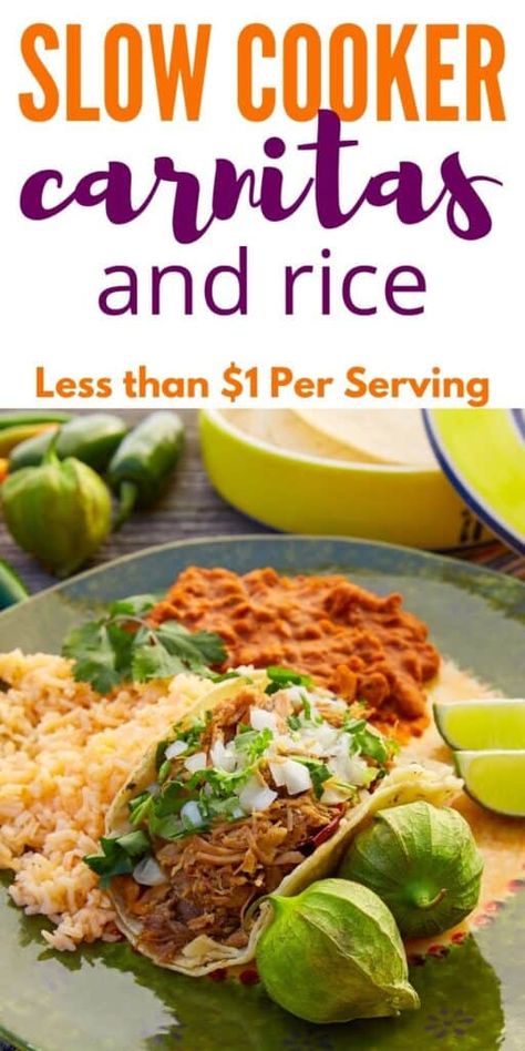 Super Cheap Meals, Budget Meal Prep, Meal Prep For Work, Slow Cooker Carnitas, Dirt Cheap Meals, Best Crockpot Recipes, Cheap Meal, Keto Crockpot Recipes, Vegetarian Crockpot