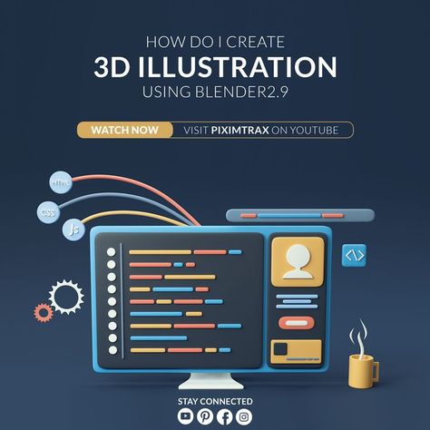 3d Ui Design, Blender Beginner, 3d Ui, Ui Illustration, Blender Tutorial, Blender 3d, 3d Modeling, Ui Ux Design, 3d Illustration