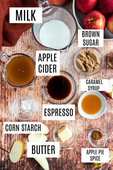 Apple Cider Coffee Syrup, Apple Crisp Macchiato Recipe, Starbucks Apple Crisp Macchiato, Crabby Snacks, Apple Crisp Macchiato, Spiced Apple Pie, Pumpkin Coffee Creamer, Fantasy Tavern, Apple Cider Syrup