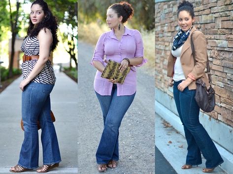 Plus Size Inspiration with flare jeans Flare Jeans Outfit Plus Size Style, Bootcut Jeans Outfit Plus Size, Plus Size Flare Jeans Outfits, Flare Jean Outfits, Pants For Plus Size Women, Plus Size Flare Pants, Pants For Plus Size, Plus Size Poses, Bootcut Jeans Outfit