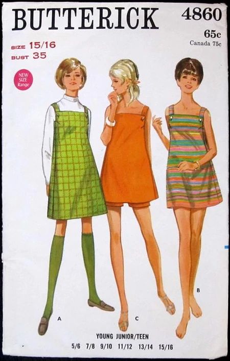 60s Clothes, Vintage Dress Pattern, Butterick Patterns Vintage, Sewing Patterns Free Women, 60s Patterns, Decades Of Fashion, Teen Dress, Vintage Dress Patterns, Butterick Pattern